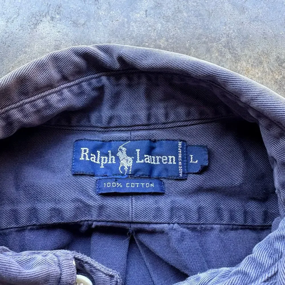 Vintage 90s Faded Polo Ralph Lauren‎ Cotton Shirt